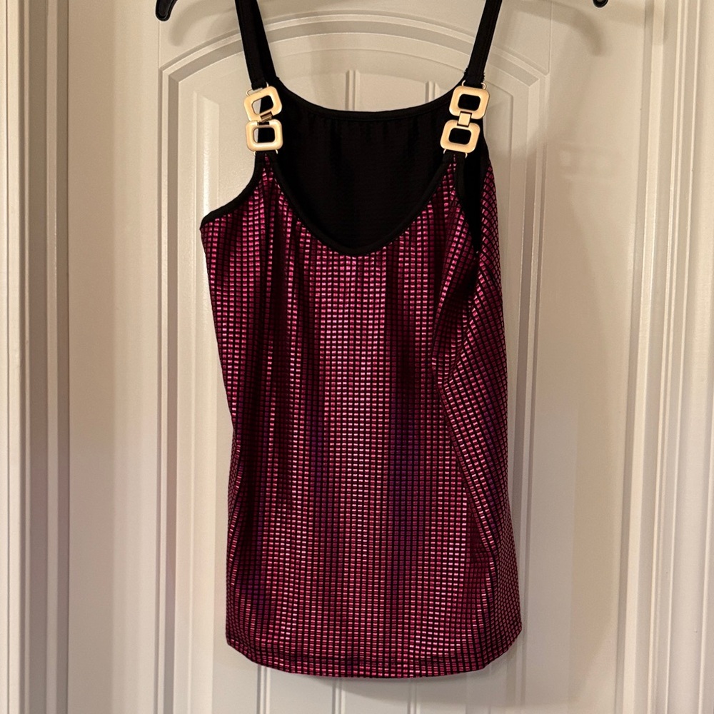 SHEIN Black and Pink Camisole with Gold Accents